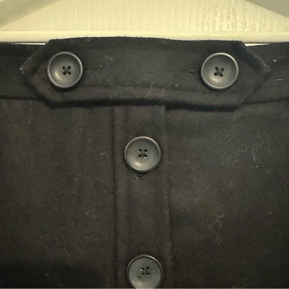 GAP womens black mini skirt 4 wool blend button up fully lined Y2K 90s 2000s - Picture 3 of 15